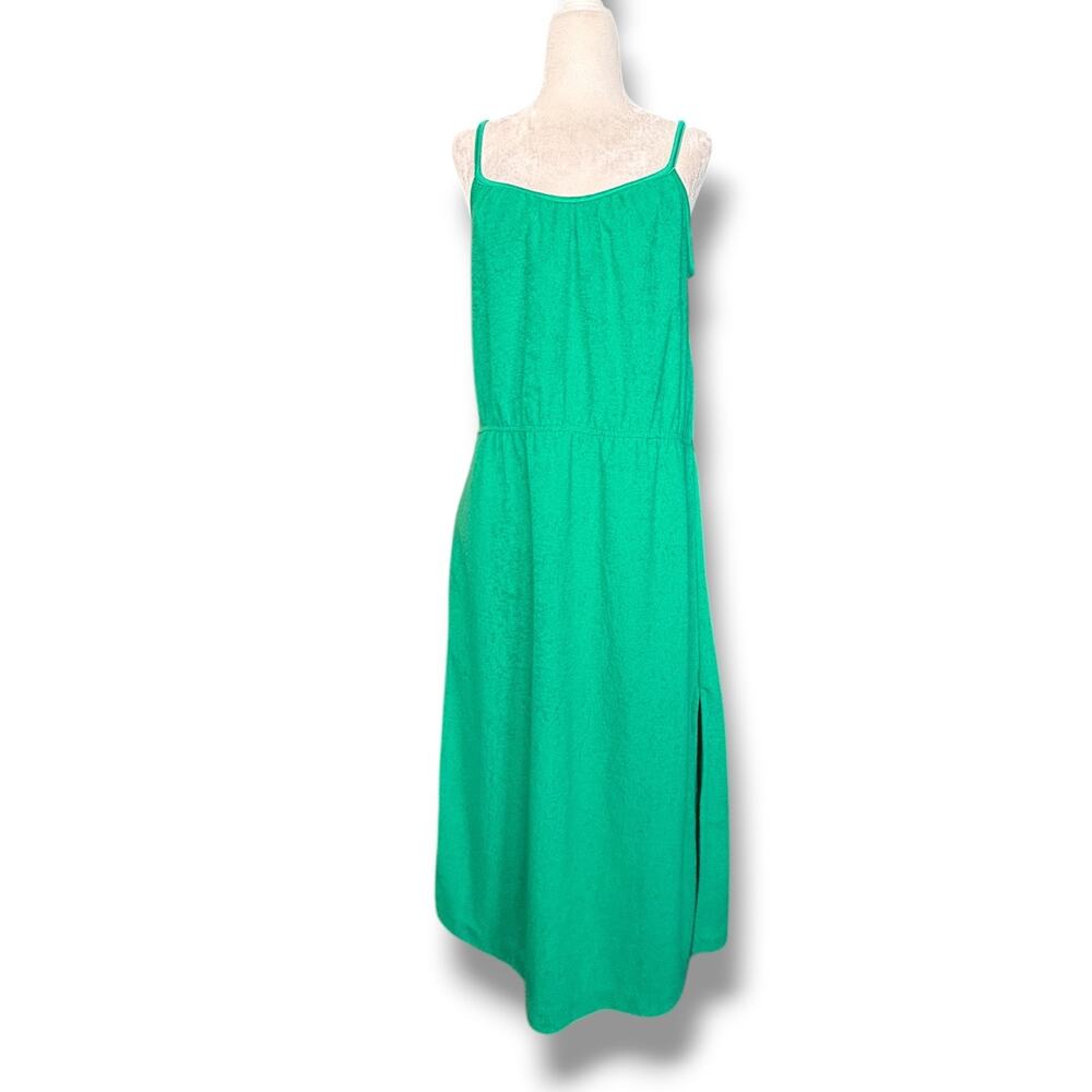 Vintage Catalina Green Terry Cloth Swim Cover Up Dress Beach Pool Resortwear